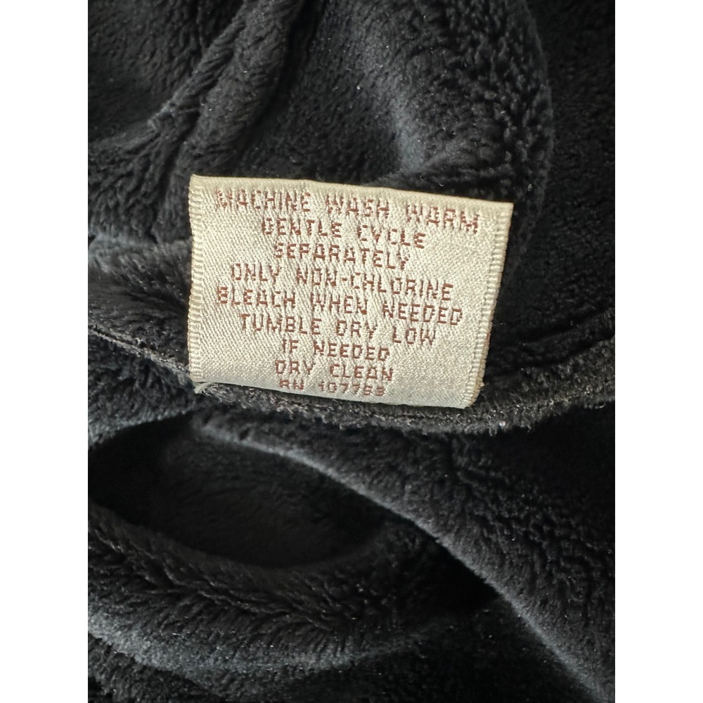 Calispia Womens XL Black Faux Suede Faux Fur Lined Button Front Jacket Coat - Picture 5 of 10